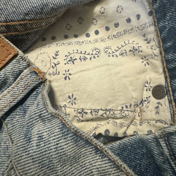 Free People “Brea” Women’s High Waist Cut Off Button-fly Denim Skirt 24R - Picture 7 of 13